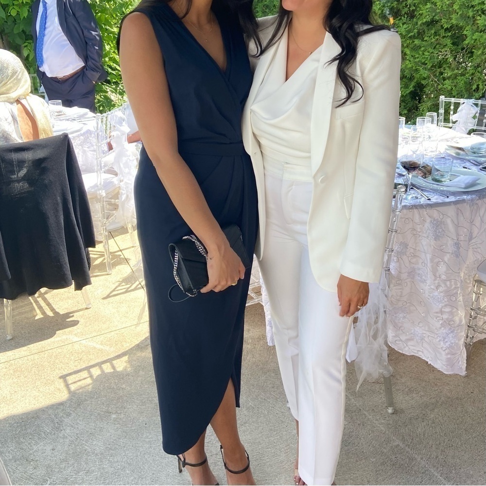 Ever New Navy Belted Midi Dress Size 6